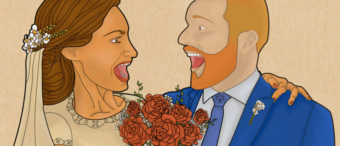 Wedding invitations. Self-portrait. Digital illustration. Illustrator & Photoshop. David Lopera Gómez