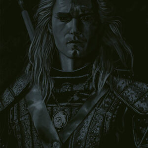 Portrait of Henry Cavill. Geralt of Rivia. The Witcher Fanart. Digital painting. Procreate. David Lopera Gómez