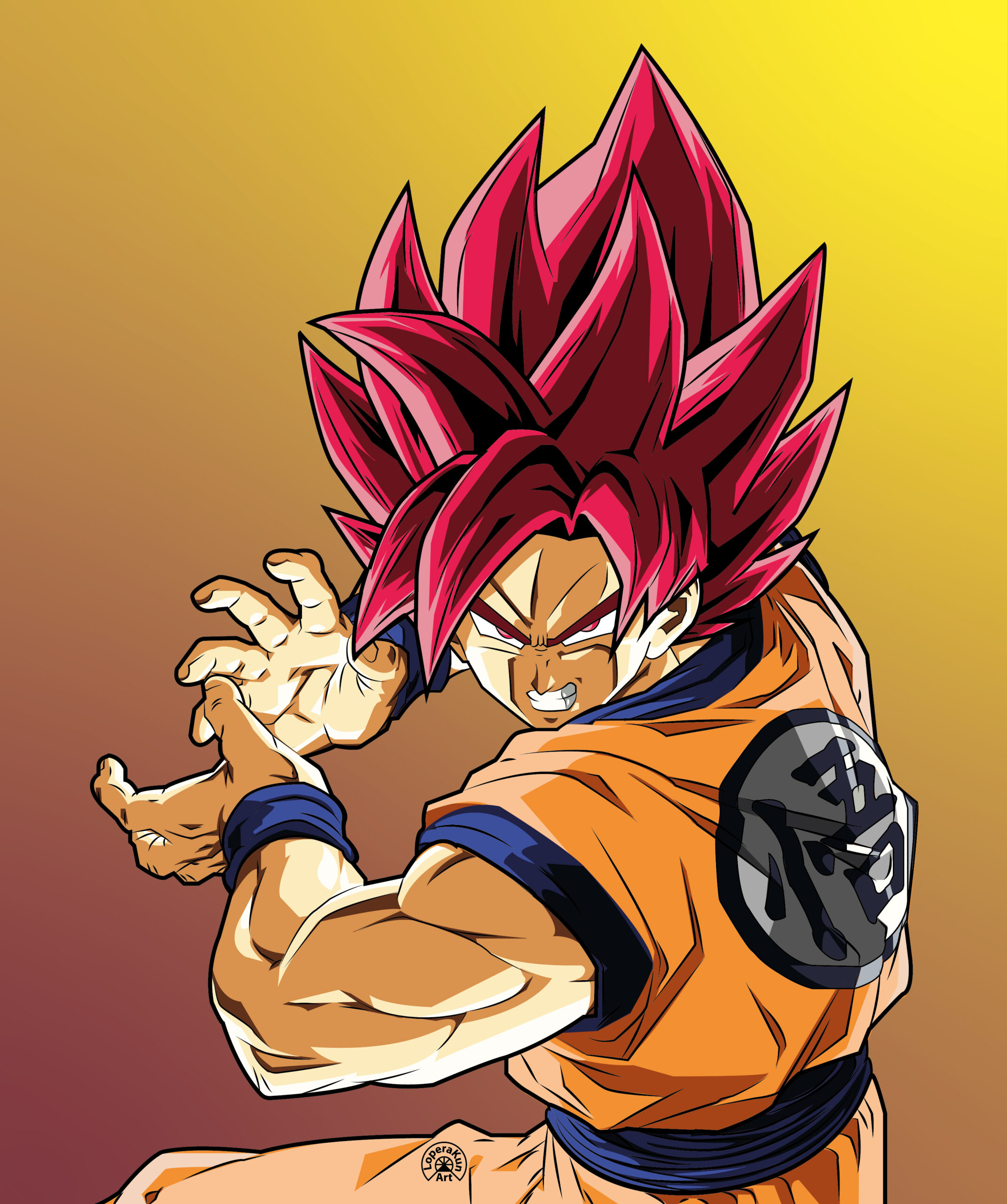 Goku Super Saiyajin God Evolution. Dragon Ball Super Fanart